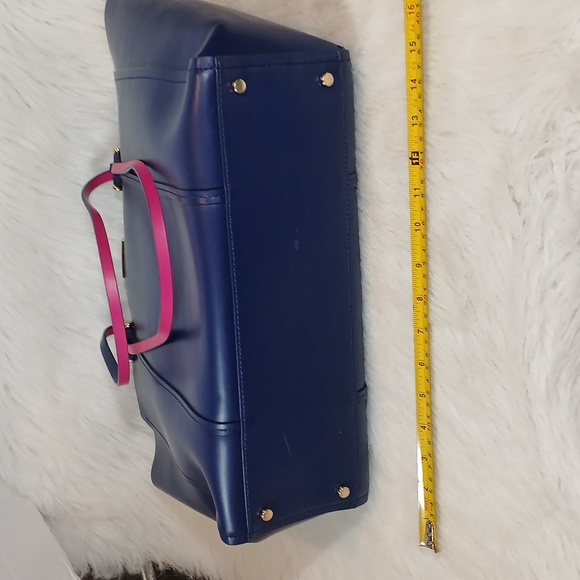 Kate Spade Arbour Hill Elodie Navy Blue Tote with Pink/Fuchsia  Interior - Picture 7 of 9